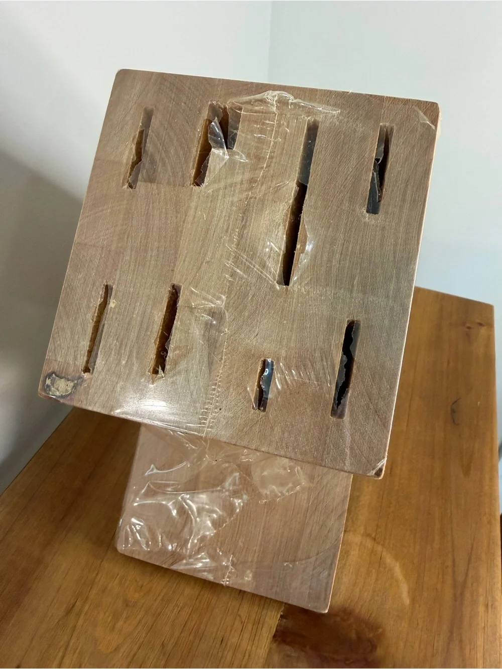 🆕NOS Martens No 59 American wood knife block Northern hardwood 8 slots Rustic